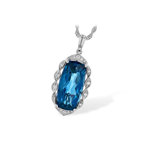 London Blue Topaz & Diamond Pendant George & Company Diamond Jewelers Dickson City, PA