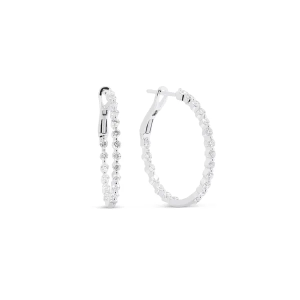 Madison L 14K White Gold Hoop Earrings George Press Jewelers Livingston, NJ