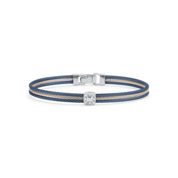 ALOR Blue & Carnation bangle with single station George Press Jewelers Livingston, NJ