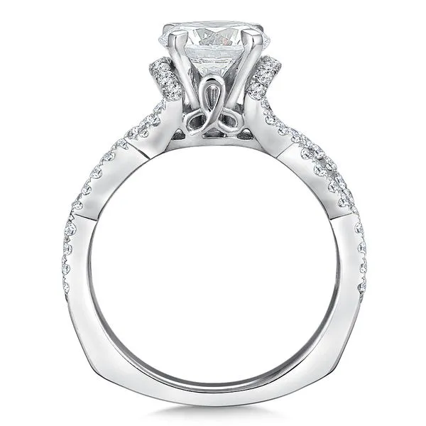 Diamond Engagement Ring with Infinity Style Shoulders Image 2 Georgetown Jewelers Wood Dale, IL
