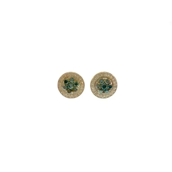 Gold White & Blue Diamond Studs 1.00 cttw Georgetown Jewelers Wood Dale, IL