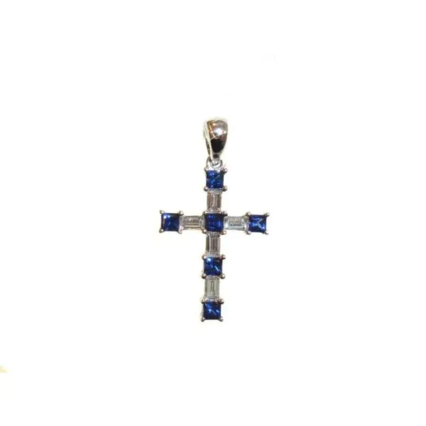 Sapphire & Diamond Cross Georgetown Jewelers Wood Dale, IL