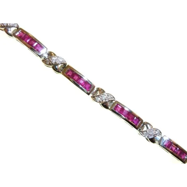 Gold Ruby & Diamond Bracelet Georgetown Jewelers Wood Dale, IL