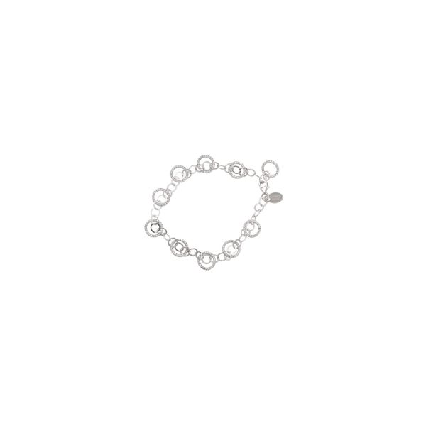 Sterling Silver Multi-Circle Bracelet with Rhodium Georgetown Jewelers Wood Dale, IL