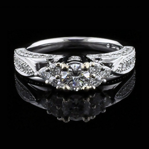 Carved Style Diamond Wedding Set Image 4 Geralds Jewelry Oak Harbor, WA