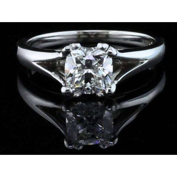 Cushion Cut Diamond Solitaire Engagement Ring Geralds Jewelry Oak Harbor, WA
