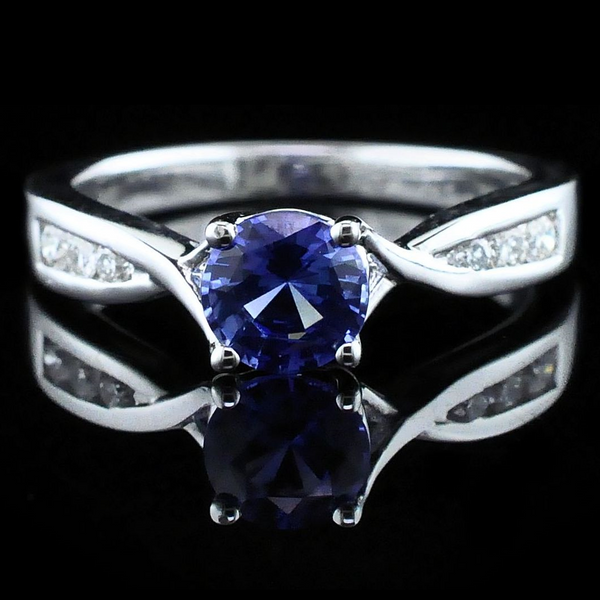 Sapphire and Diamond Wedding Set Image 4 Geralds Jewelry Oak Harbor, WA