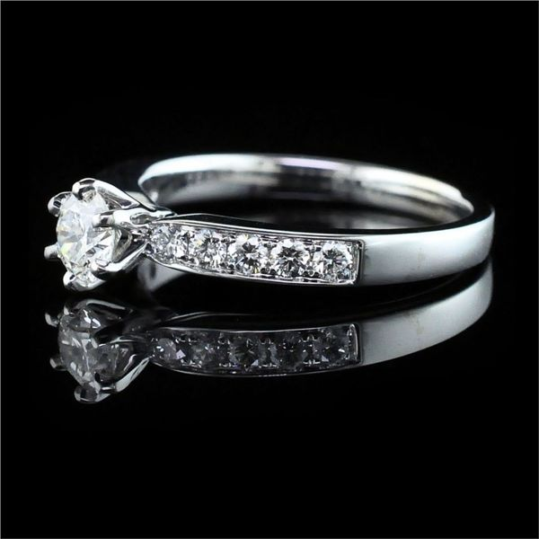 White Gold and Diamond Engagement Ring, .70Ct Total Diamond Weight Image 2 Geralds Jewelry Oak Harbor, WA