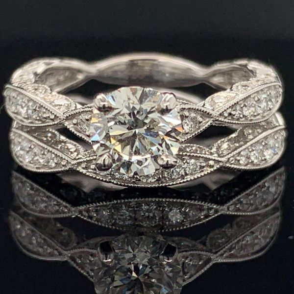 18K White Gold and Diamond Wedding Set Geralds Jewelry Oak Harbor, WA