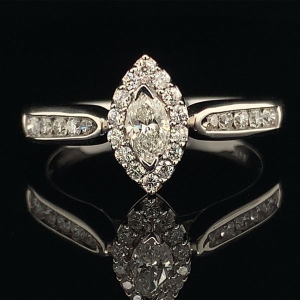 Marquise Diamond Halo Engagement Ring Geralds Jewelry Oak Harbor, WA