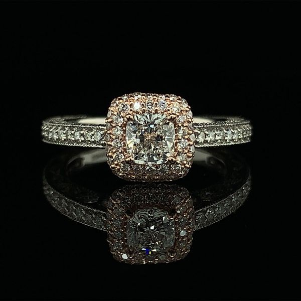 White and Rose Gold Diamond Engagement Ring, 1.04Ct Total Diamond Weight Geralds Jewelry Oak Harbor, WA