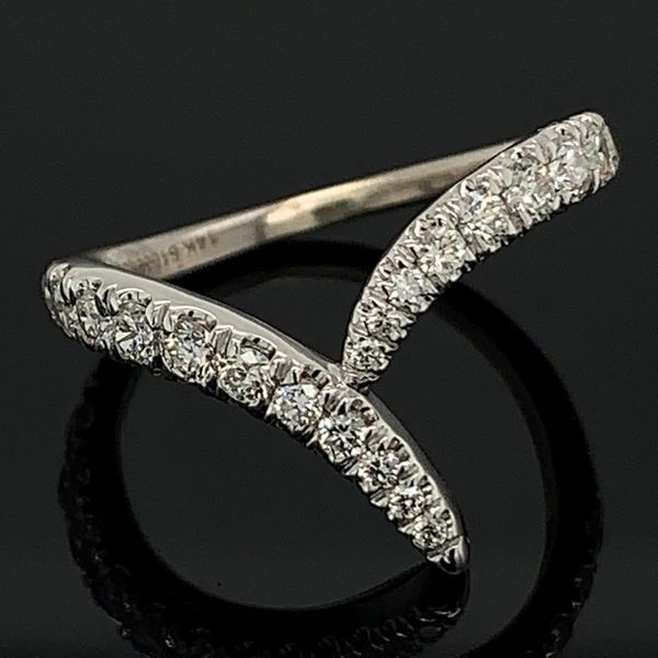 Gabriel and Co. White Gold V Shaped Bypass Diamond Ring Geralds Jewelry Oak Harbor, WA