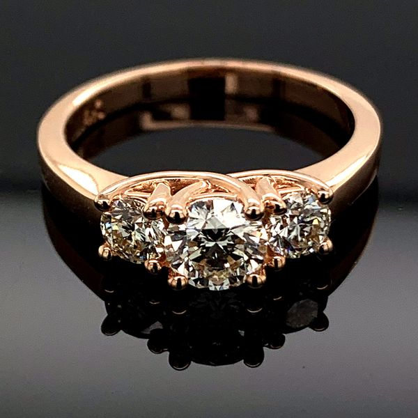 Hearts and Arrows Cut Diamond 3-Stone Ring, 1.01Ct Total Weight Geralds Jewelry Oak Harbor, WA