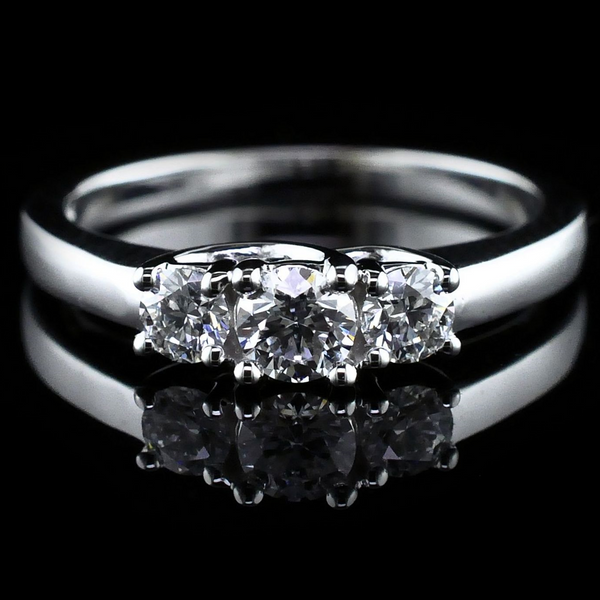 Hearts and Arrows Cut Diamond 3 Stone Ring Geralds Jewelry Oak Harbor, WA