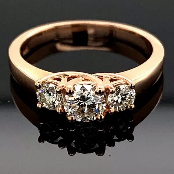 Hearts and Arrows Cut Diamond 3 Stone Ring, .75ct Total Weight Geralds Jewelry Oak Harbor, WA