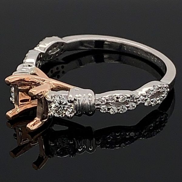 Rose and White Gold Diamond Semi Mount Engagement Ring Image 2 Geralds Jewelry Oak Harbor, WA