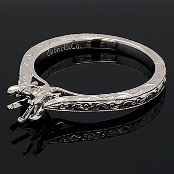 Gabriel & Co. Vintage Inspired Carved Engagement Ring Image 2 Geralds Jewelry Oak Harbor, WA