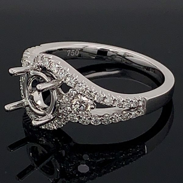 18K White Gold Diamond Semi Mount Ring Image 2 Geralds Jewelry Oak Harbor, WA