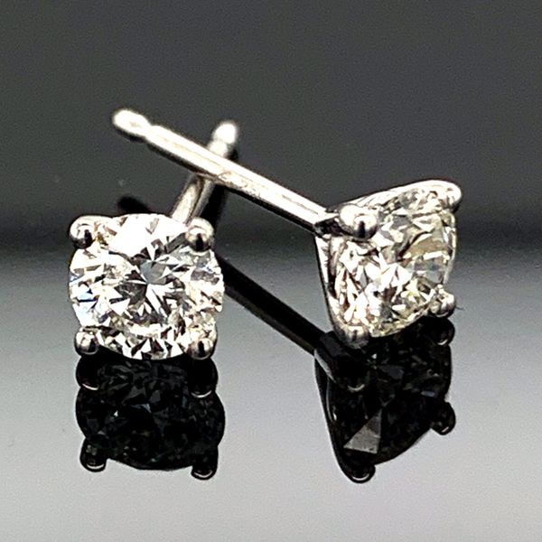 .49ct Total Weight Hearts and Arrows Diamond Stud Earrings Geralds Jewelry Oak Harbor, WA