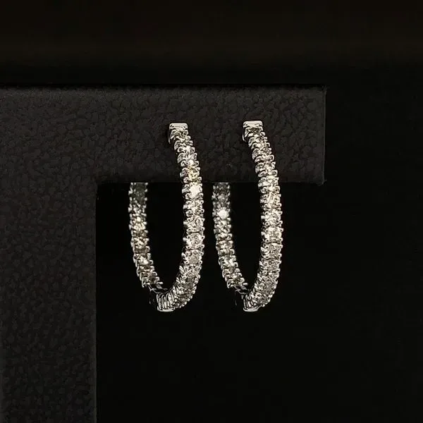 1.00Ct Total Weight Inside Out Diamond Hoop Earrings Image 2 Geralds Jewelry Oak Harbor, WA