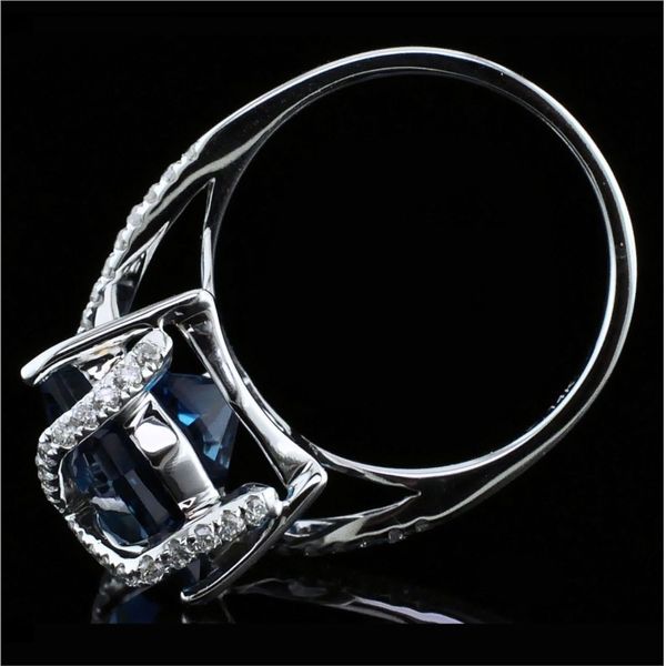Ladies London Blue Topaz and Diamond Fashion Ring Image 3 Geralds Jewelry Oak Harbor, WA