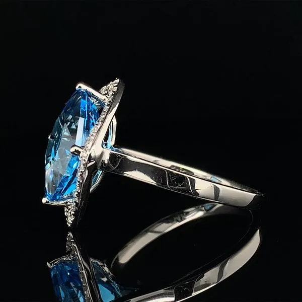 Ladies Swiss Blue Topaz and Diamond Fashion Ring Image 3 Geralds Jewelry Oak Harbor, WA