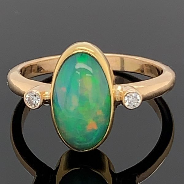 Ethiopian Opal and Diamond Ring Geralds Jewelry Oak Harbor, WA