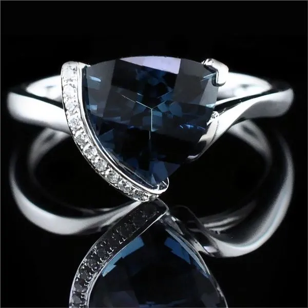 Ladies London Blue Topaz and Diamond Ring Geralds Jewelry Oak Harbor, WA