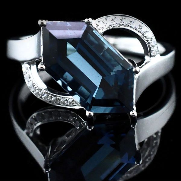 Ladies London Blue Topaz and Diamond Ring Geralds Jewelry Oak Harbor, WA
