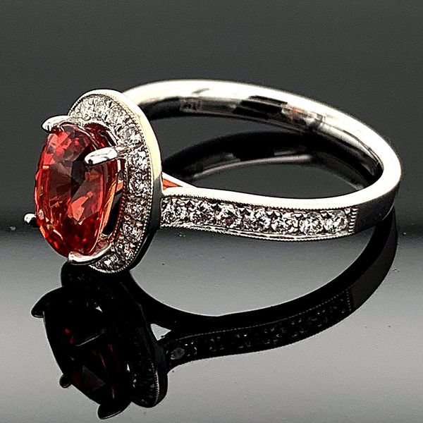 Ladies 18K, Fire Ruby and Diamond Ring Image 2 Geralds Jewelry Oak Harbor, WA