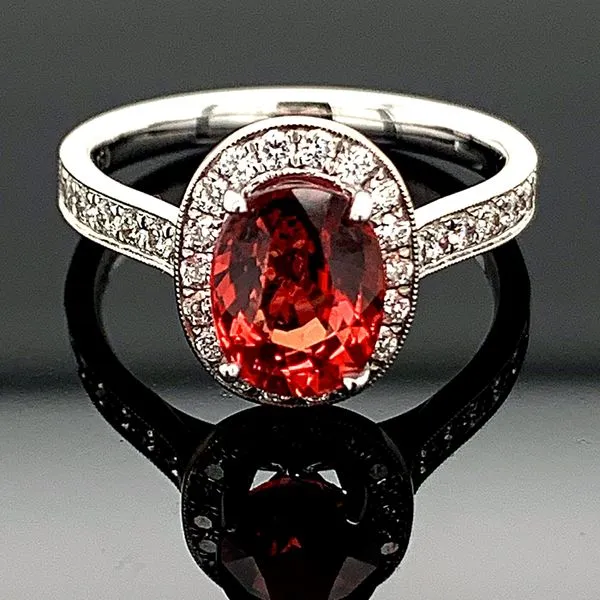 Ladies 18K, Fire Ruby and Diamond Ring Geralds Jewelry Oak Harbor, WA