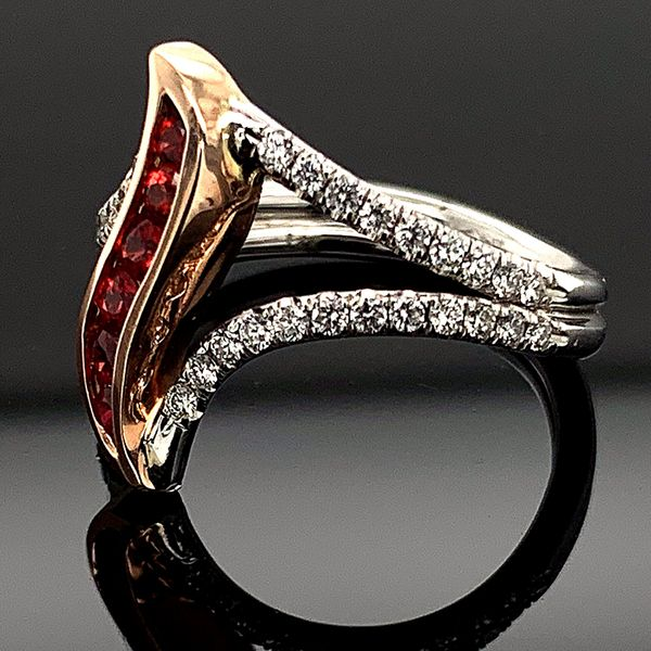 Ladies DeLeo Fire Ruby and Diamond Fashion Ring Image 2 Geralds Jewelry Oak Harbor, WA