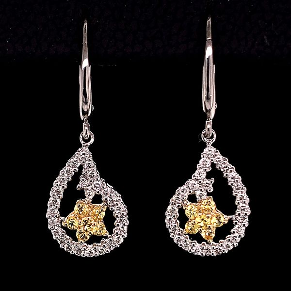 Designs Yellow Sapphire and Diamond Earrings Geralds Jewelry Oak Harbor, WA