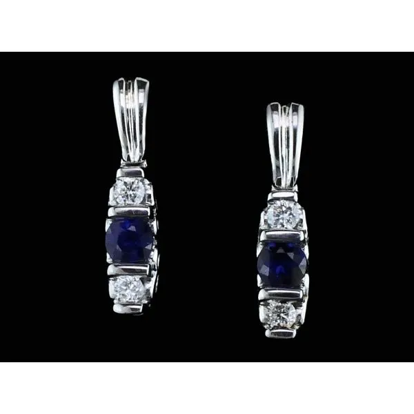 Blue Sapphire and Diamond Dangle Earrings Geralds Jewelry Oak Harbor, WA