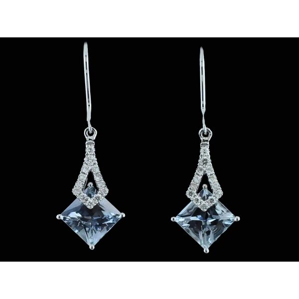 Aquamarine and Diamond Earrings Geralds Jewelry Oak Harbor, WA