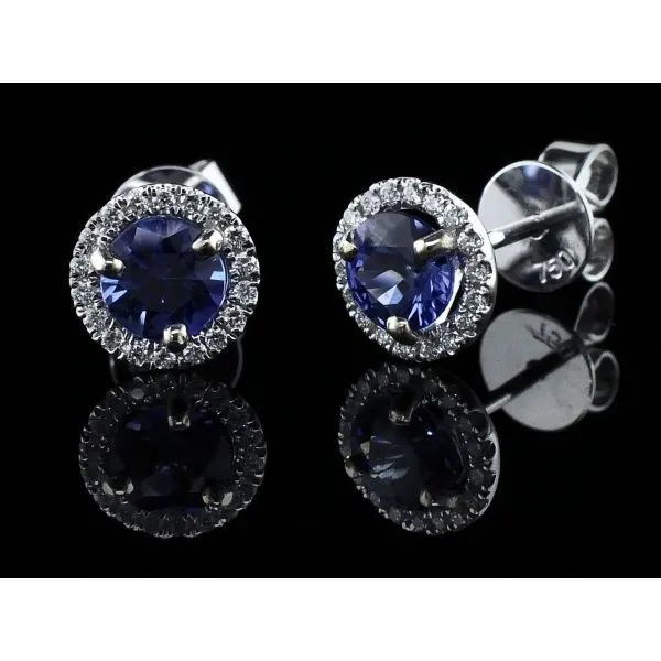 Ladies Blue Sapphire and Diamond Earrings Geralds Jewelry Oak Harbor, WA