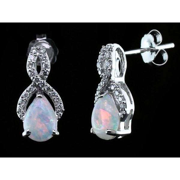 Australian Opal And Diamond Earrings Geralds Jewelry Oak Harbor, WA