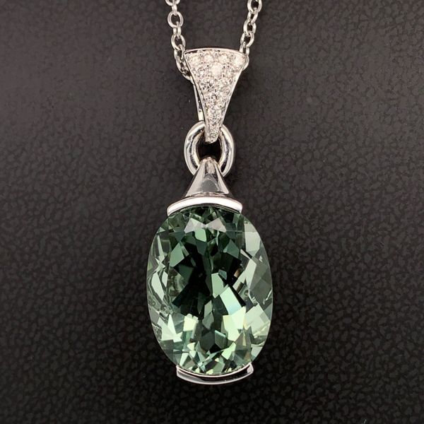 Green Quartz and Diamond Pendant Geralds Jewelry Oak Harbor, WA