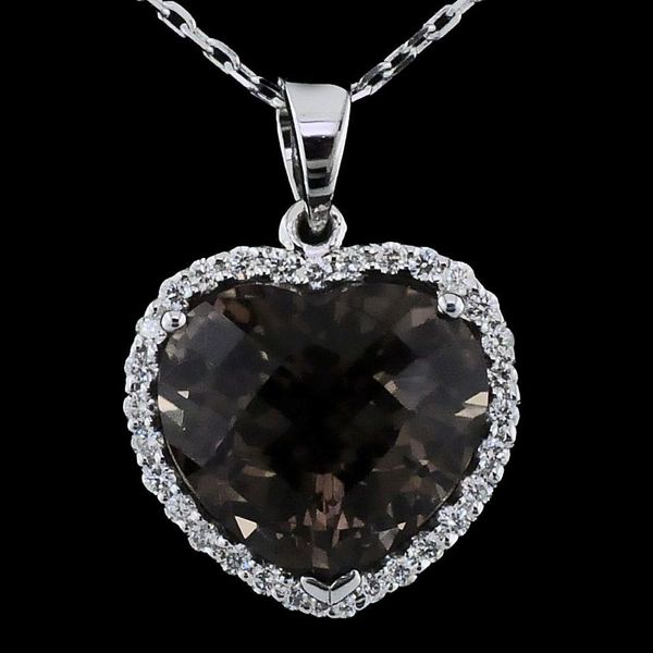 Alisa Unger Designs Heart Shaped Smokey Quartz and Diamond Pendant Geralds Jewelry Oak Harbor, WA