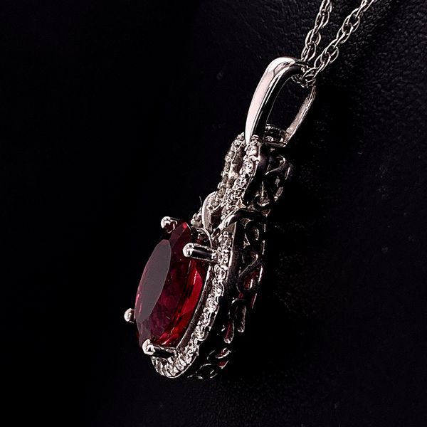 Rubellite Tourmaline and Diamond Pendant Image 2 Geralds Jewelry Oak Harbor, WA