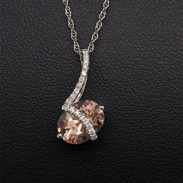 Morganite and Diamond Pendant Geralds Jewelry Oak Harbor, WA