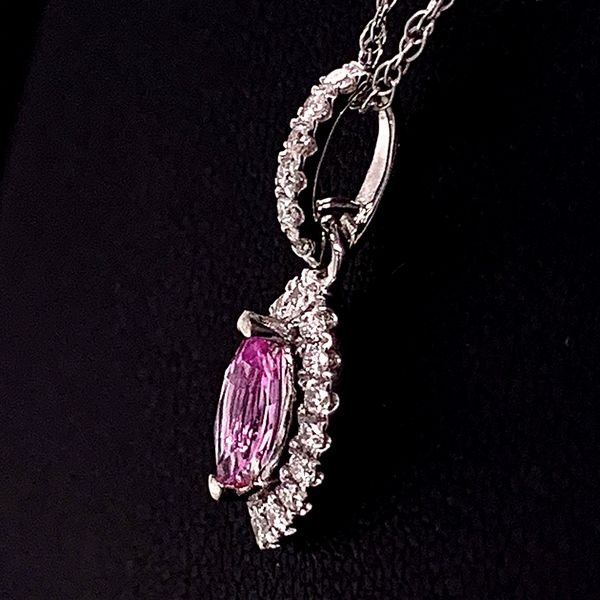 Pink Sapphire and Diamond Pendant Image 2 Geralds Jewelry Oak Harbor, WA