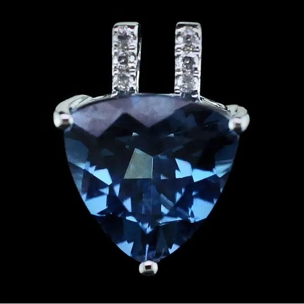 London Blue Topaz and Diamond Pendant Geralds Jewelry Oak Harbor, WA