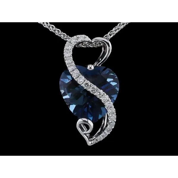 London Blue Topaz and Diamond Pendant Geralds Jewelry Oak Harbor, WA