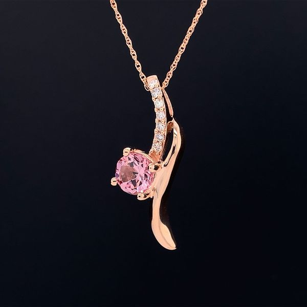 Lotus Garnet And Diamond Pendant Image 2 Geralds Jewelry Oak Harbor, WA