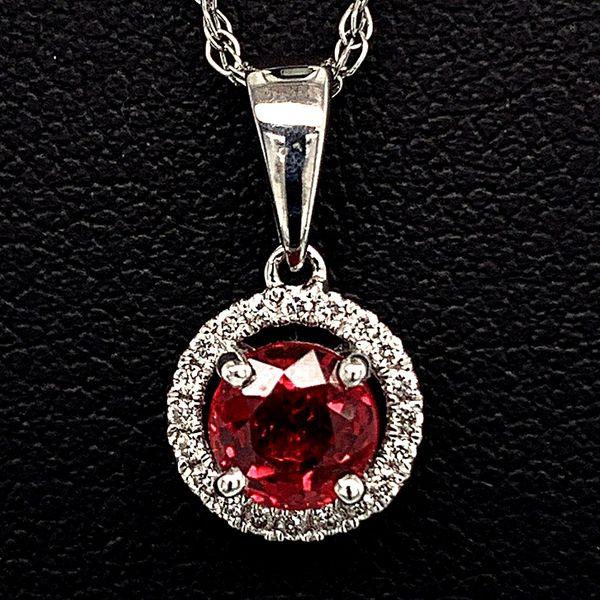 18K, Fire Ruby and Diamond Pendant Geralds Jewelry Oak Harbor, WA