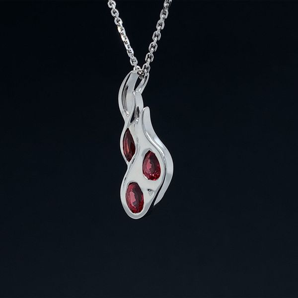 Custom Made Sterling Silver And Fire Ruby Flame Pendant Image 2 Geralds Jewelry Oak Harbor, WA