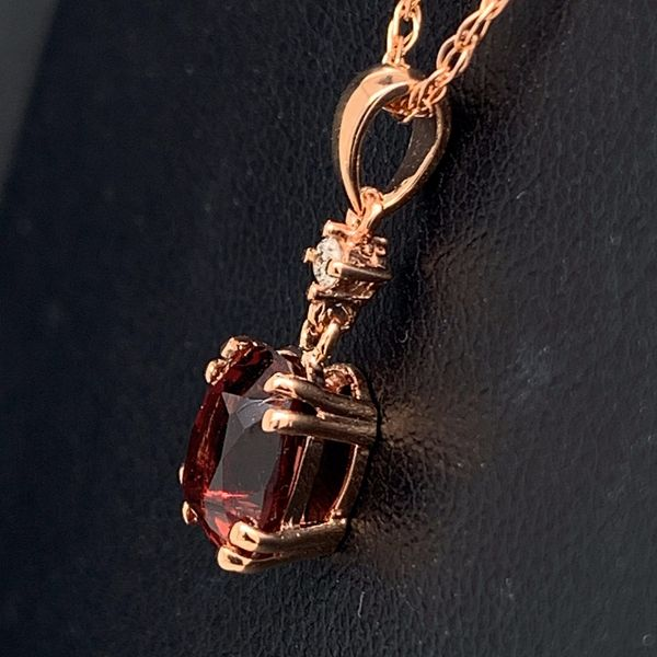 14K Rose Gold Spinel and Diamond Pendant Image 2 Geralds Jewelry Oak Harbor, WA