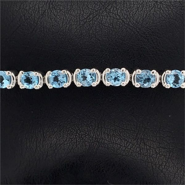 Blue Topaz and Sterling Silver Tennis Bracelet Image 2 Geralds Jewelry Oak Harbor, WA