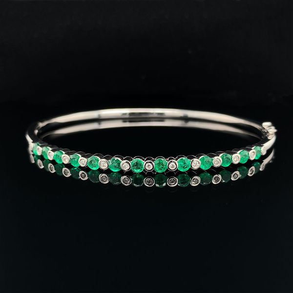 Emerald and Diamond Bangle Bracelet Geralds Jewelry Oak Harbor, WA